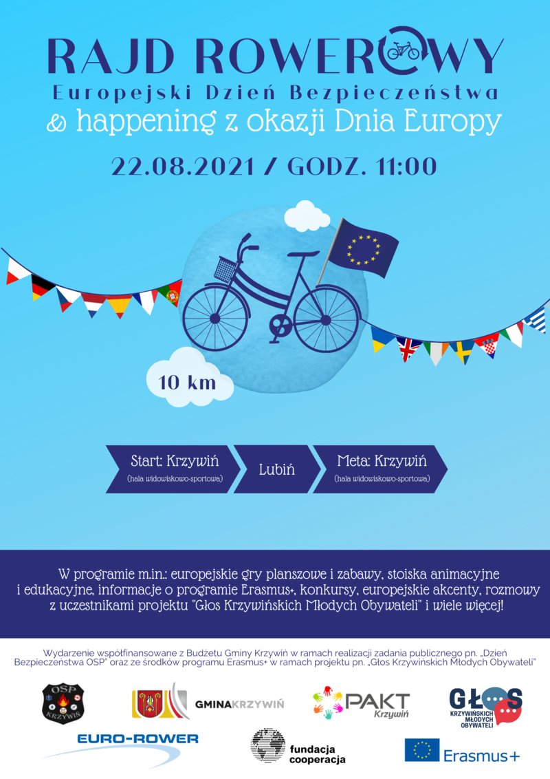 Niedziela na sportowo i kulturowo, czyli rajd rowerowy i Dzień Europy w Krzywiniu