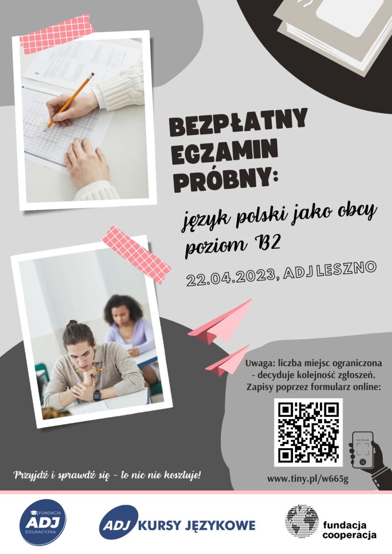 Pierwszy bezpłatny egzamin próbny - język polski jako obcy, poziom B2