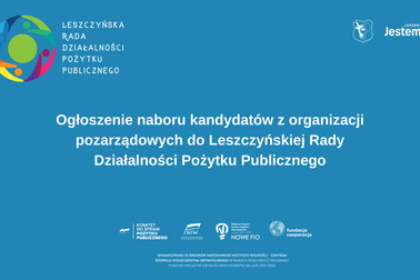 Ogłoszenie naboru kandydatów z organizacji pozarządowych do Leszczyńskiej Rady Działalności Pożytku Publicznego